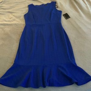 Royal blue midi mermaid dress. Size 8 but can stretch up to a size 14.